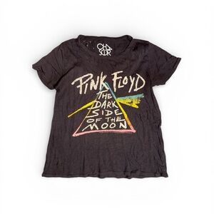 Pink Floyd Manufactured Destroyed Graphic T-Shirt Chocolate Brown Small NWOT